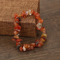 Irregular Crystal Gravel Beaded Bracelet with Elastic Rope for Girls