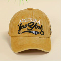 Vintage Distressed York Embroidery Baseball Cap