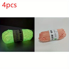 4pcs Glow In The Dark Yarn 50m DIY Arts Crafts Sewing Crocheting