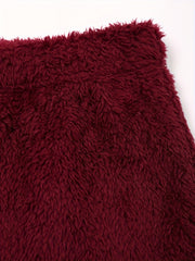 Fuzzy Lounge Set Crew Neck Tank Top & Shorts Women's Loungewear