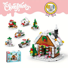 Xmas Snowy House Building Blocks DIY Model Toy