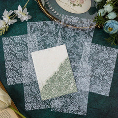 6pcs Flowers Lace Stickers Ink Pet Decorative Collage Material