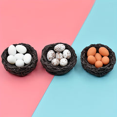 15pcs Faux Quail Eggs Beads Set Resin Artificial Eggs DIY Crafts Art Supplies