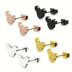 Small Mouse Stud Earrings For Kids Hypoallergenic Stainless Steel