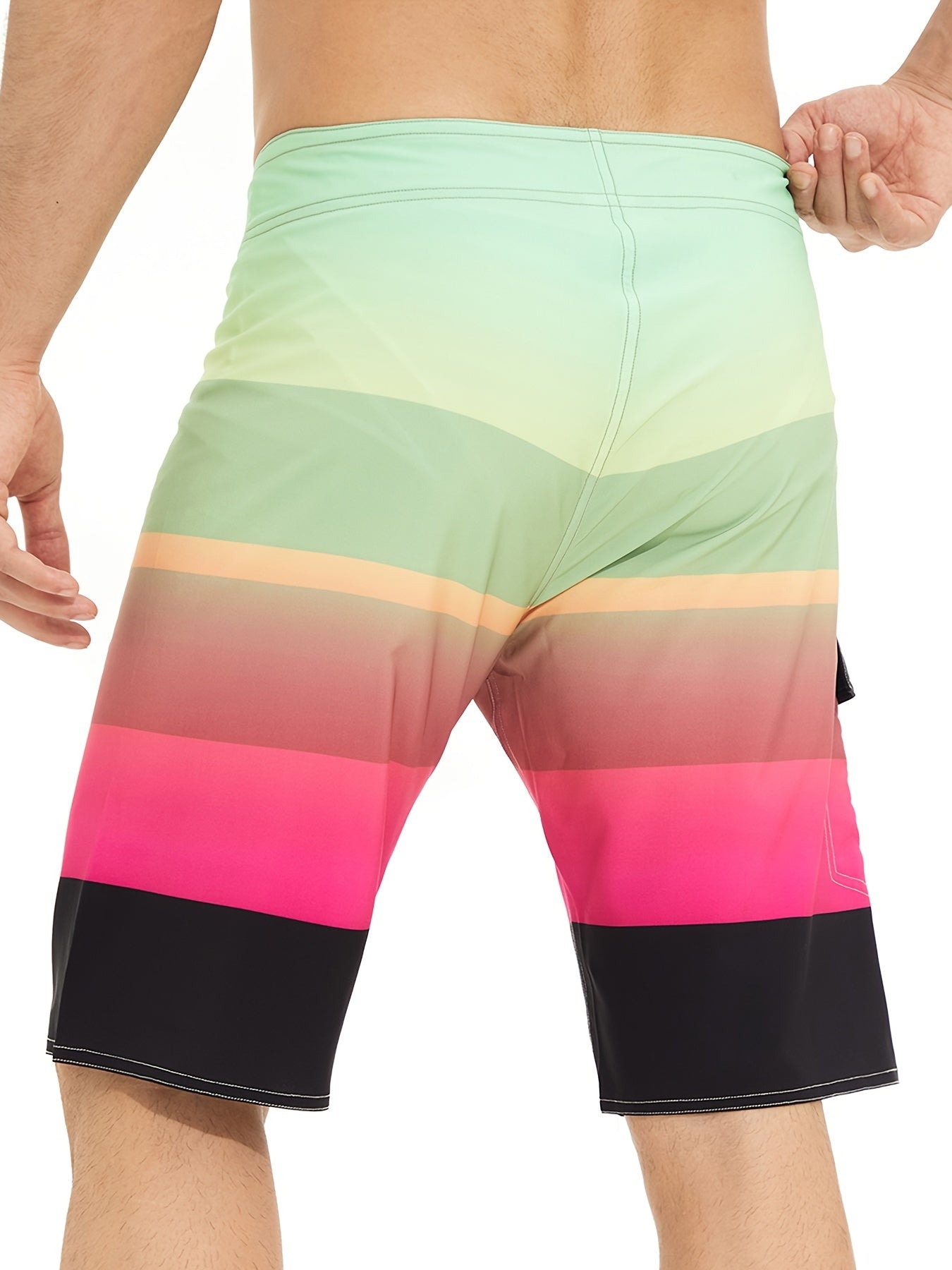 Pattern Print Men's Swim Trunks Quick Dry Beach Shorts