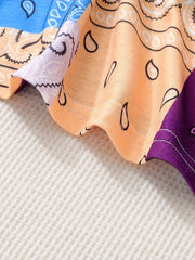 Girls' Colorful Geometric Shorts & Tank Top Set - Summer Outfit for Kids