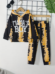 Tie Dye Boy's Hoodie & Sweatpants Set MAMAS' BOY Print Street Style Outfits
