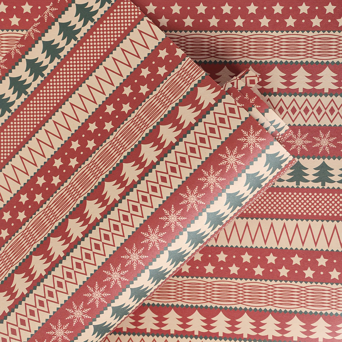 Retro Flower Art Wrapping Paper for Christmas Gifts