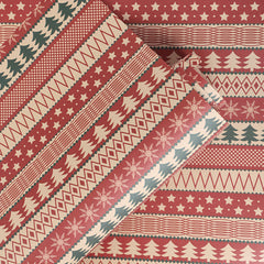 Retro Flower Art Wrapping Paper for Christmas Gifts