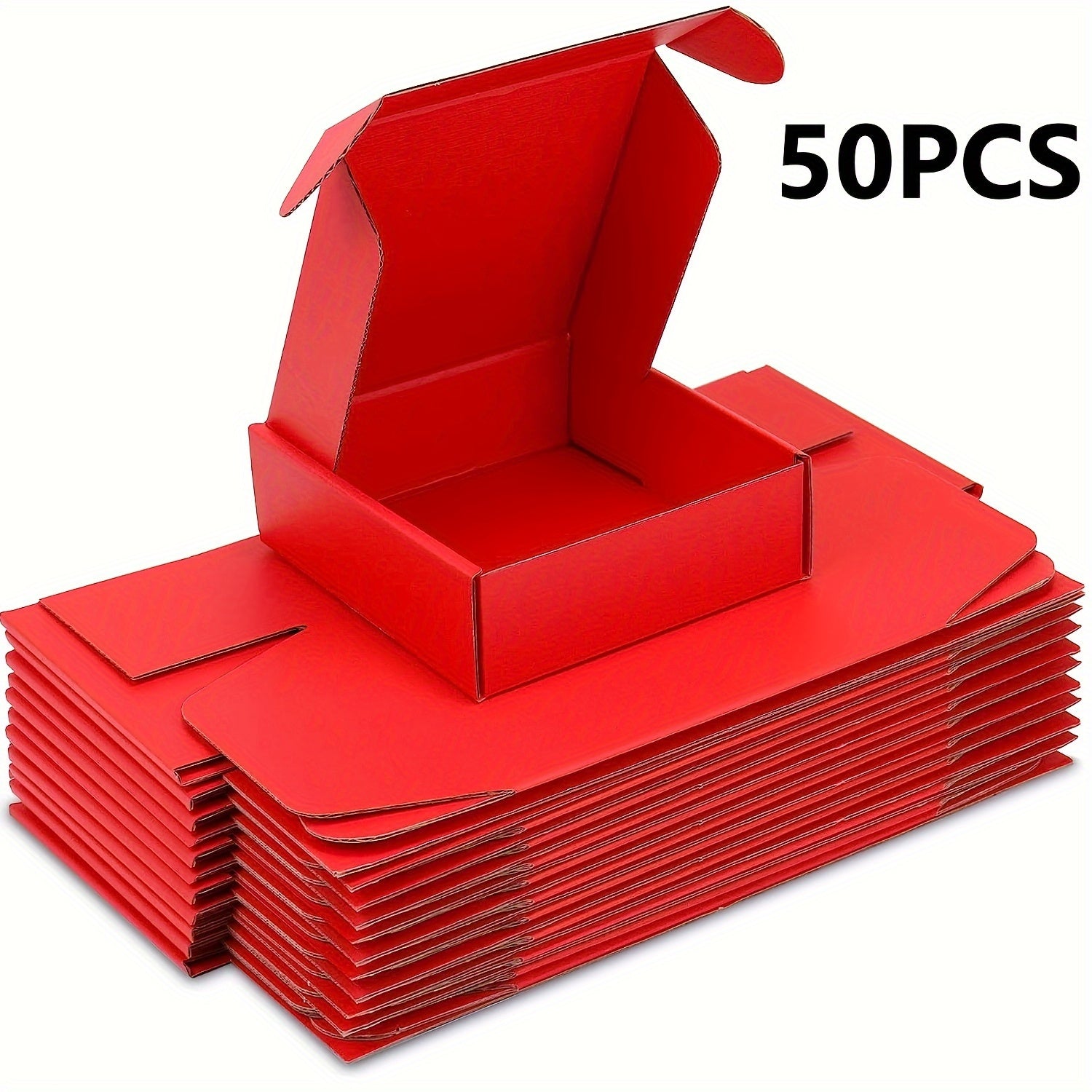 50pcs Red Small Mailer Boxes for Small Business Packaging