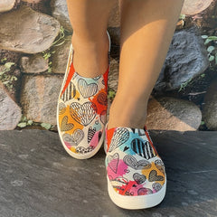 Women's Slip On Love Skate Shoes Lightweight Walking Shoes