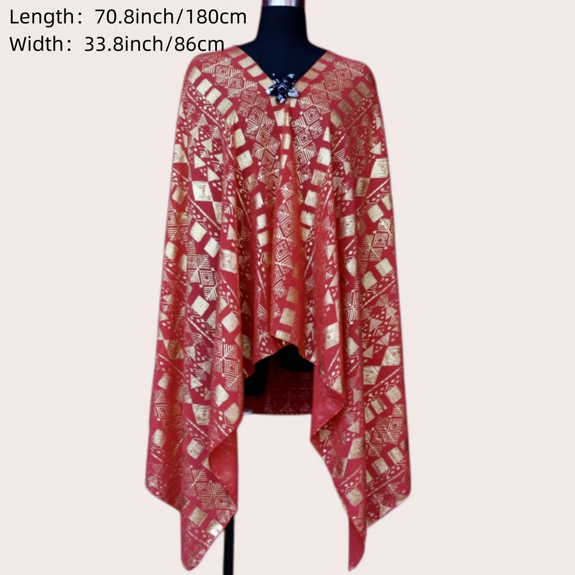 Boho Red Scarf Vintage Shawl Chiffon Wrap