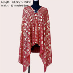 Boho Red Scarf Vintage Shawl Chiffon Wrap