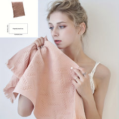 Tassel Jacquard Bath Hand Towel Cotton Soft Absorbent Bathroom Towel