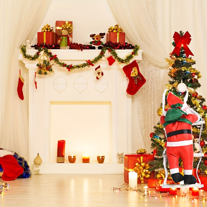 Inflatable Santa Climbing Rope Ladder Christmas Ornament