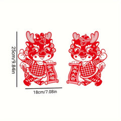 Electrostatic Flocking Zodiac Stickers - Year Of The Dragon