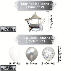 35pcs Silvery Year Theme Party Balloons Decoration Set