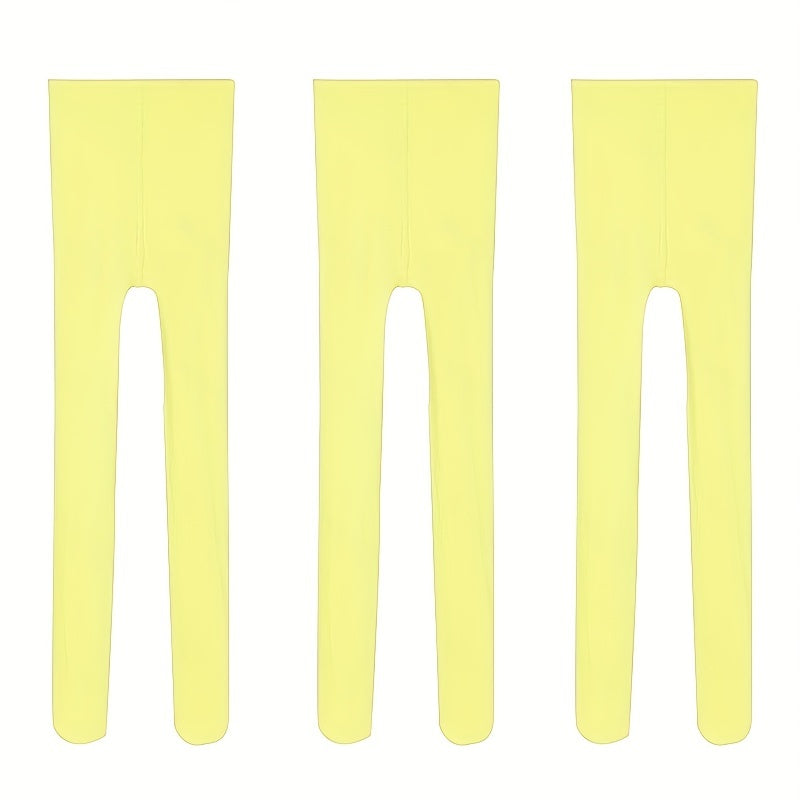 3 Pairs Girls Thin Breathable Pantyhose for School and Daily Wear