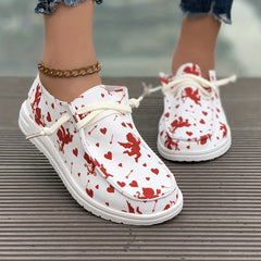 Women's Cupid & Heart Cartoon Design Skateboard Shoes