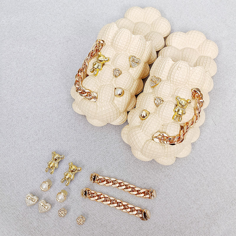 10pcs Golden Shoe Accessories Set