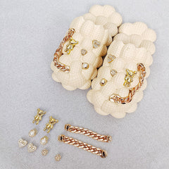 10pcs Golden Shoe Accessories Set