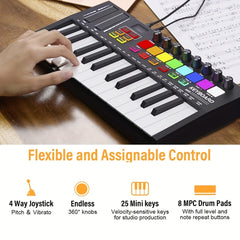 Portable Mini Midi Keyboard Controller Electronic Sound Controller