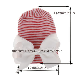 Newborn Infant Bow Knitted Head Wrap Hospital Hat Turban Headband Headwear