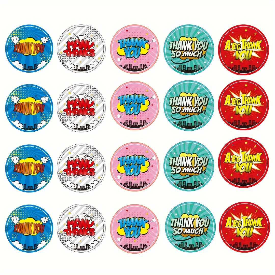 100pcs E-commerce Thank You Stickers, Colorful Round Stickers, 5.08 cm