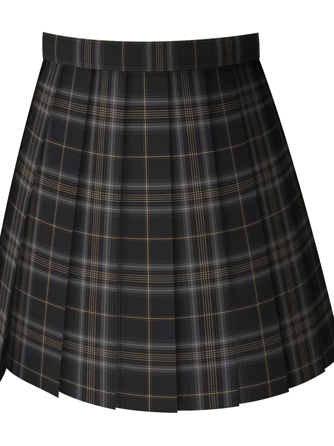 Plaid Pleated Skirt Tie High Waist Japanese School Girl Anime Cosplay JK Uniform
