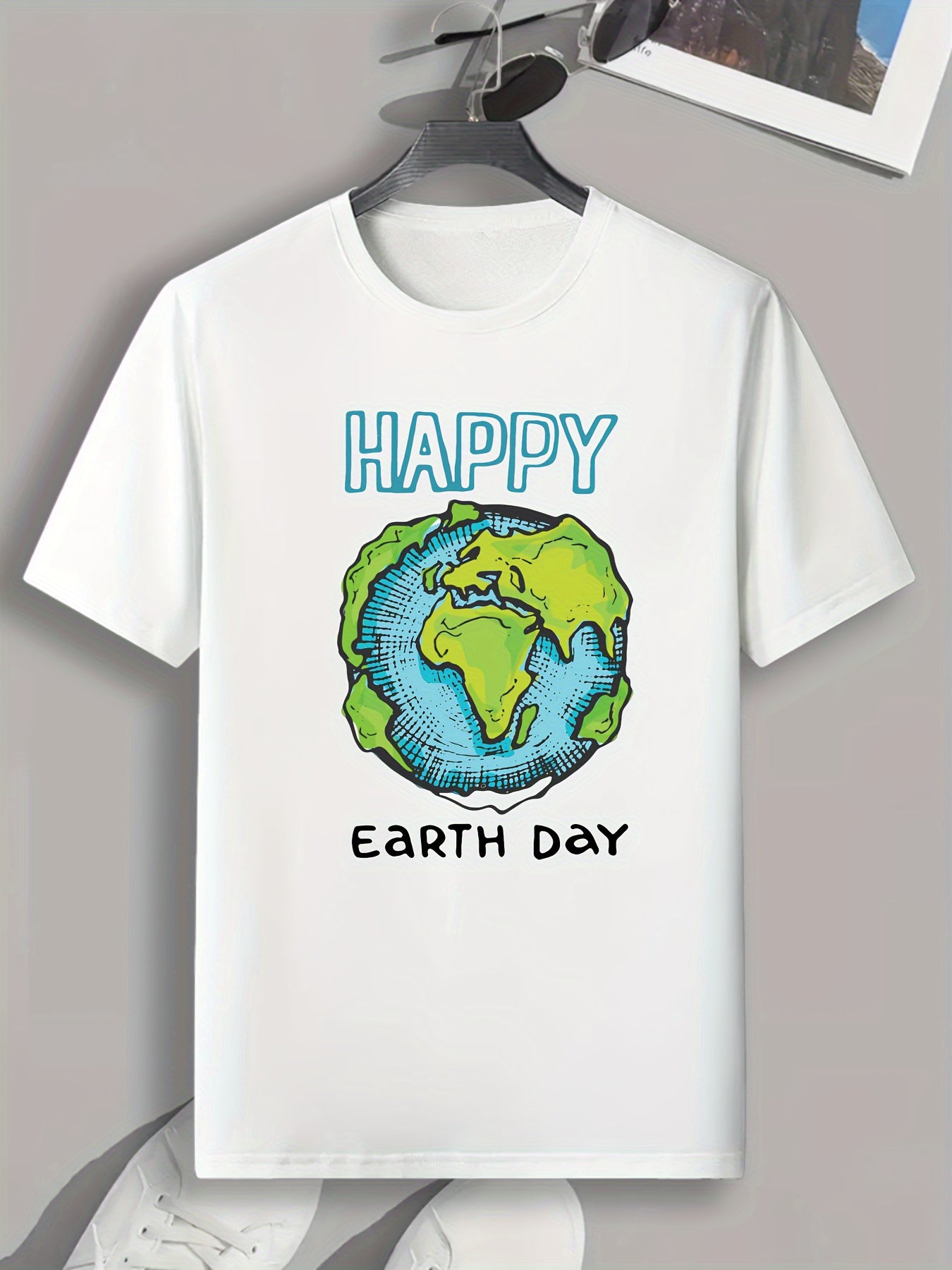 Earth Pattern Print Men's Sports T-shirt Graphic Tee