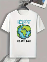 Earth Pattern Print Men's Sports T-shirt Graphic Tee