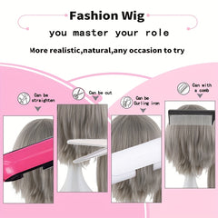 Anime Characters Short Wig With Bangs for Parties