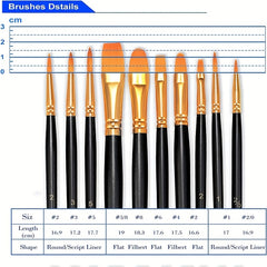 1pc Brush Set 20 Acrylic Brushes Painting Watercolor Acrylic Brushes