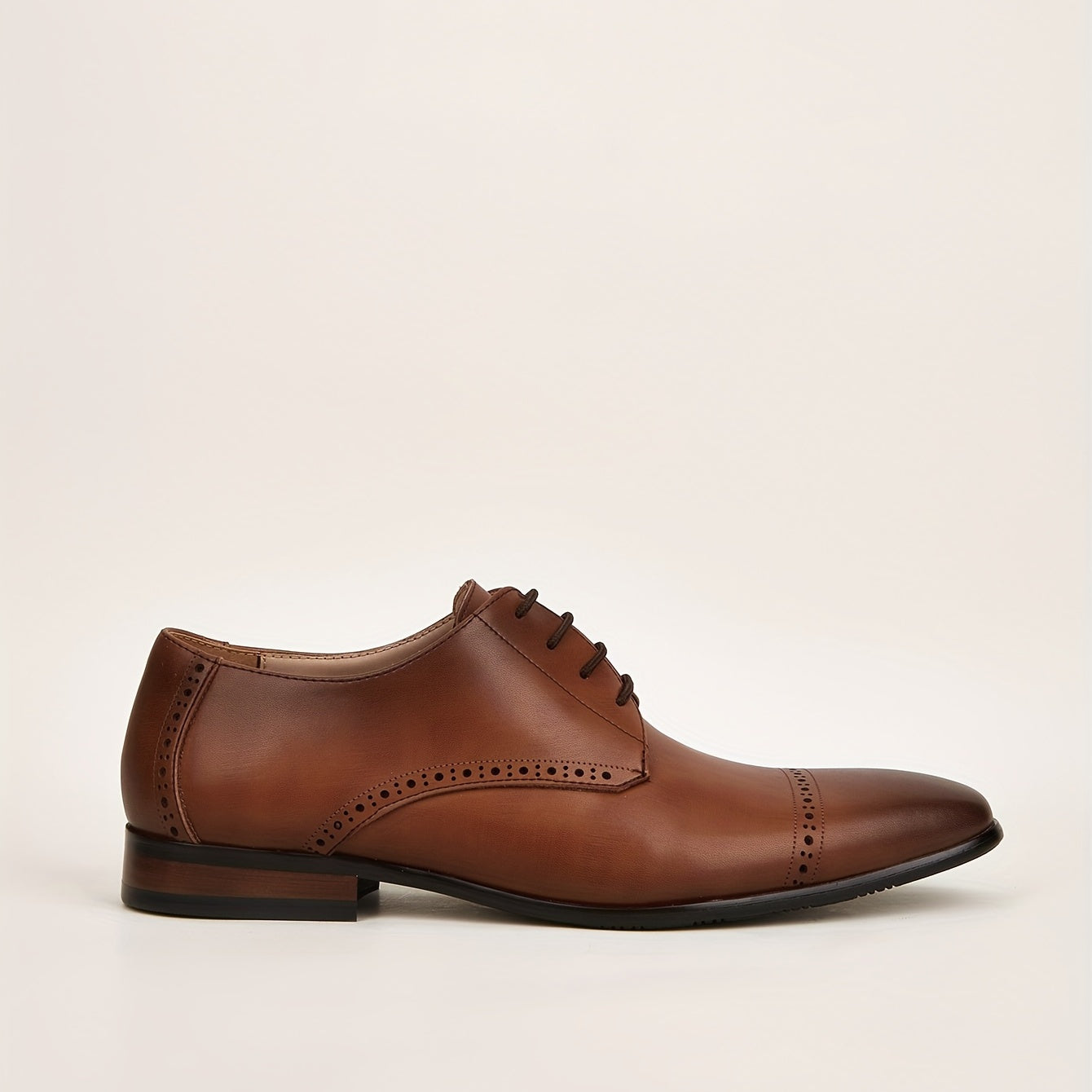 Men's Brogue Derby Shoes Lace up Front Cap Toe Dress Shoes For Men