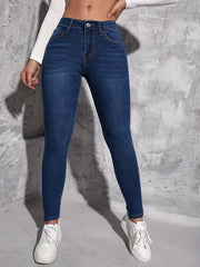 Flaxen Skinny Jeans Vintage Retro Style Denim Pants