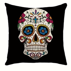 Funny Flower Skull Throw Pillow Covers