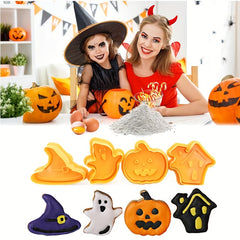 4pcs 3D Cartoon Biscuit Mold DIY Halloween Fondant Mold