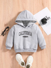 Letter Print Baby Boys Hooded Sweatshirt