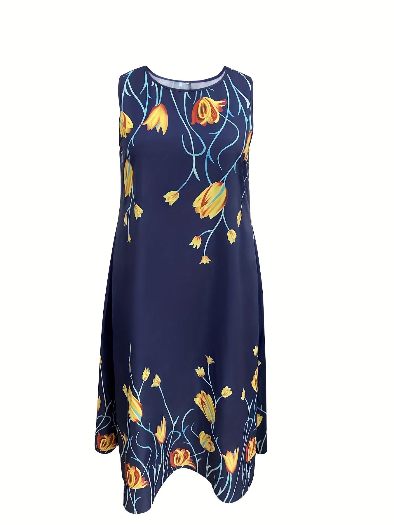 Floral Print Maxi Tank Dress & Cardigan Set