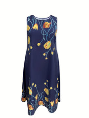 Floral Print Maxi Tank Dress & Cardigan Set