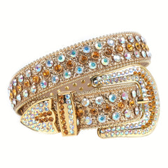 Men's Women's Rhinestone Western Cowboy Cowgirl Belt Strap