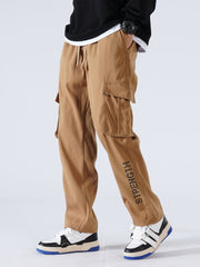 Men's Casual Drawstring Cargo Pants for Spring/Fall