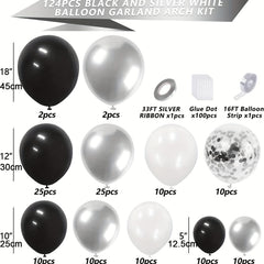 Silvery Balloons Garland Arch Kit - Graduation Birthday Anniversary Decor