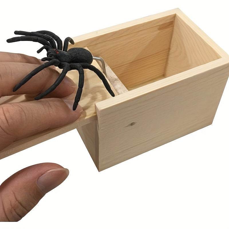 Spider Prank Box Wooden Spider Money Surprise Box Toy