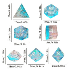 High Clear Paper Solid Resin Dice Set - Tabletop Game Dice Accessories