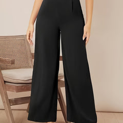 Wide Leg Loose Trousers with Buckle Detail