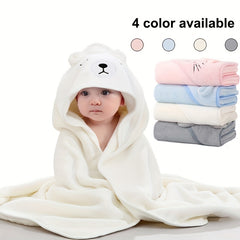 Soft Cartoon Animal Bath Towel Bathrobe for Infants, Boys and Girls