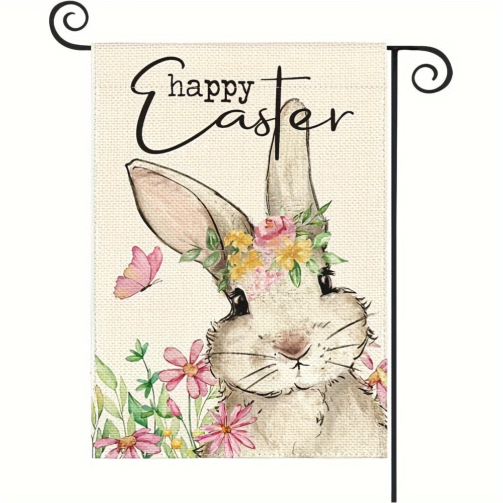 Easter Garden Flag 30x45cm Double Sided Floral Rabbit Pascha Yard Outdoor