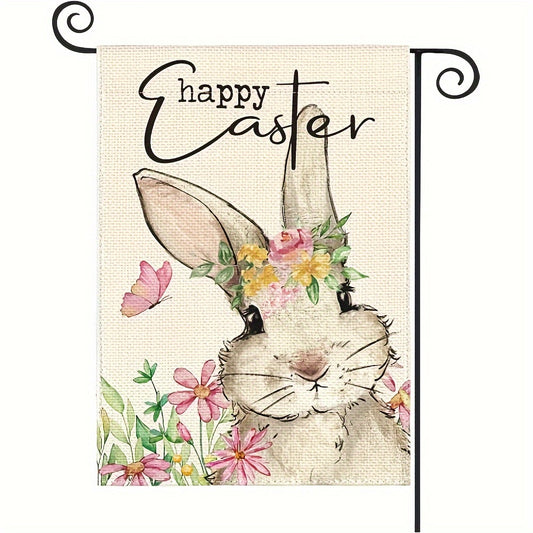 Easter Garden Flag 30x45cm Double Sided Floral Rabbit Pascha Yard Outdoor