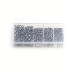 250pcs Fishing Rolling Barrel Swivel Line Hook Connector 5 Sizes with Box